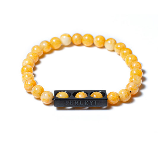 ANJAIN Bracelet en Perle Calcédoine jaune 06mm