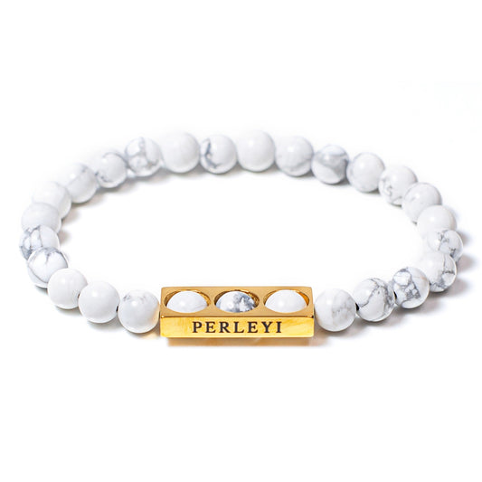 ADJI Bracelet en Perle Howlite 06mm