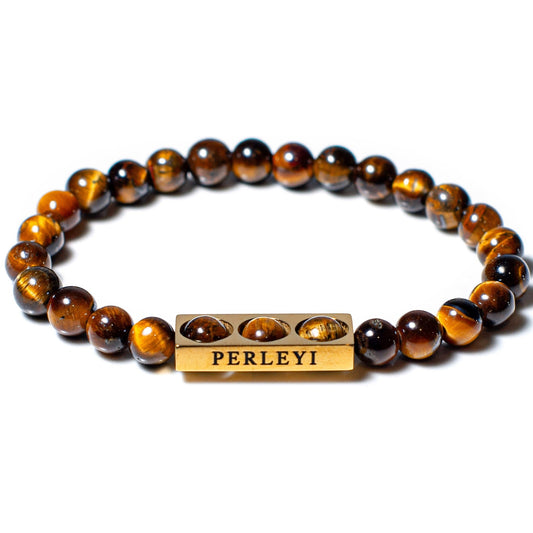 DIEGO Bracelet en perle  Œil de Tigre Marron 06mm