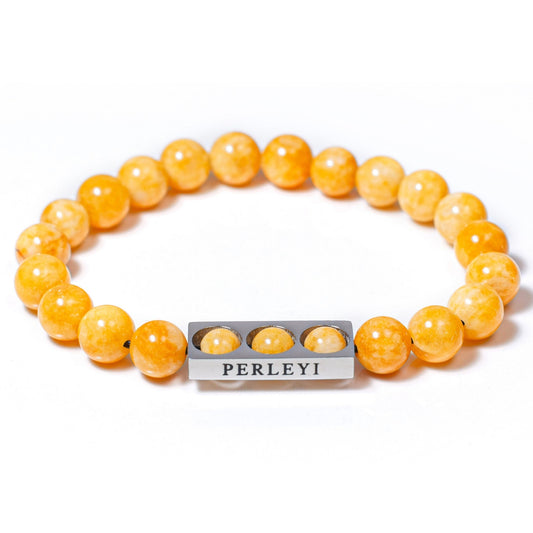 MAGNUS Bracelet en Perle Calcédoine jaune 08mm