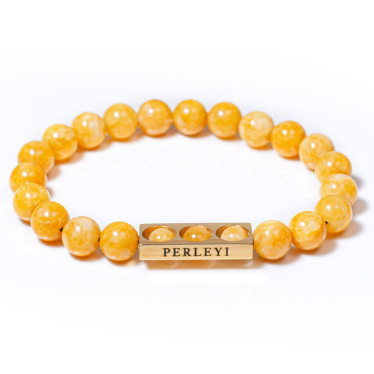 CORALIE Bracelet en Perle Calcédoine jaune 08mm