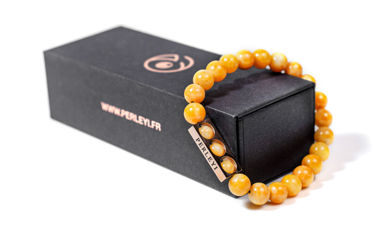 SINA Bracelet en Perle Calcédoine jaune 08mm