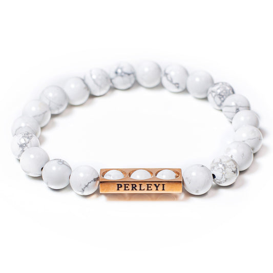 LENKA Bracelet en Perle Howlite 08mm