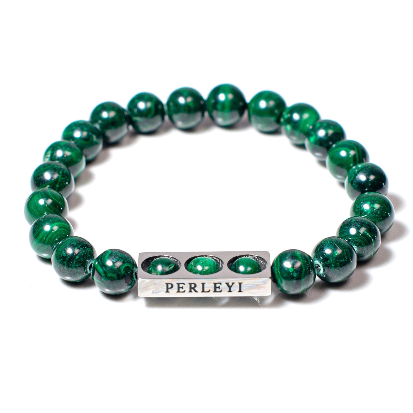 SANTIAGO Bracelet en Perle Malachite 08mm