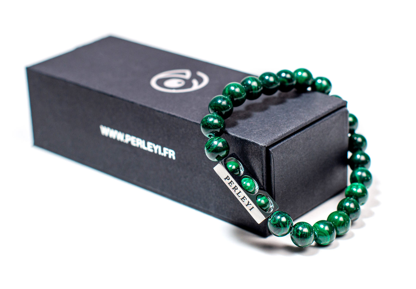 SANTIAGO Bracelet en Perle Malachite 08mm