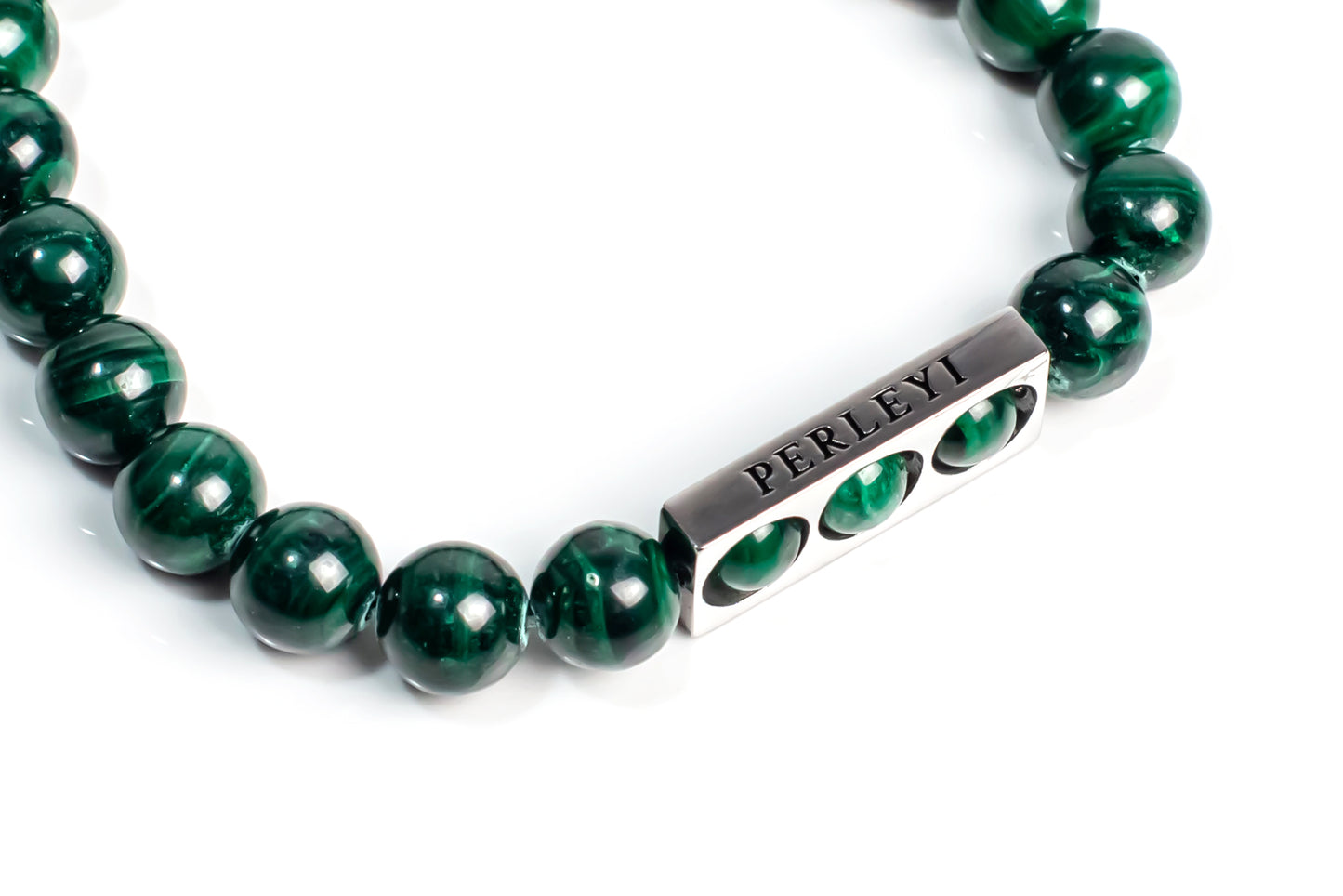 SANTIAGO Bracelet en Perle Malachite 08mm