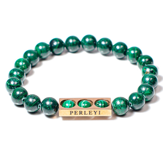 AYAAN Bracelet en Perle Malachite 08mm