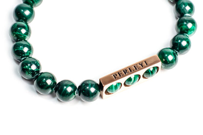 AYAAN Bracelet en Perle Malachite 08mm