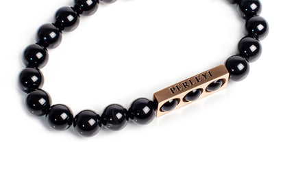 THANDO Bracelet en Perle Onyx 08mm