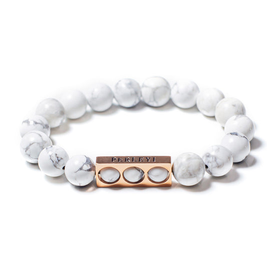 JEANNETTE Bracelet en Perle Howlite 10mm