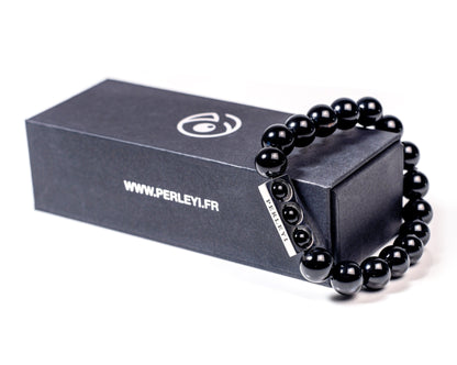 MOSANE Bracelet en Perle Onyx 10mm