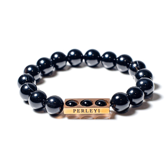 DIEGANE Bracelet en Perle Onyx 10mm