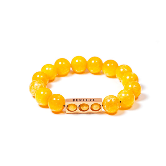 ANGELE Bracelet en Perle Calcédoine jaune 12mm