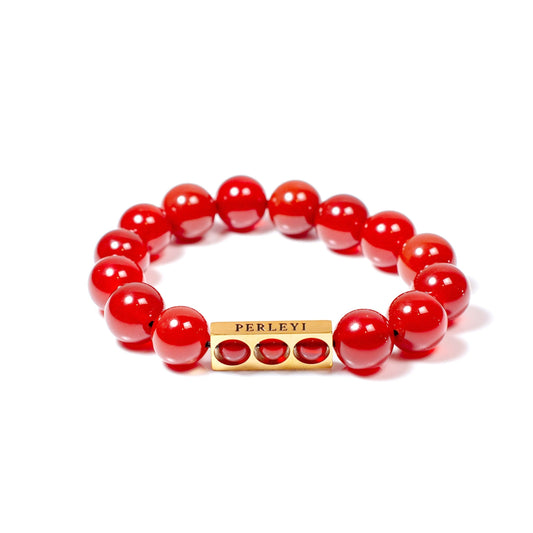 CHINONSO Bracelet en perle Cornaline 12mm